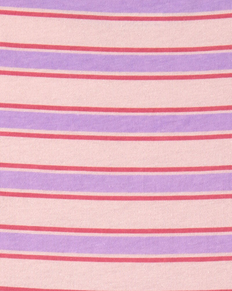 Filles - Robe manches courtes &agrave; rayures &ndash; Rose, image 3 sur 3 diapositives