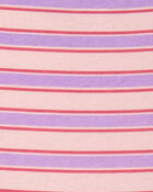 Filles - Robe manches courtes &agrave; rayures &ndash; Rose, image 3 sur 3 diapositives