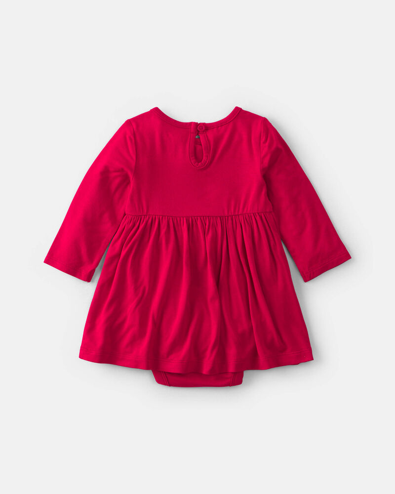 B&eacute;b&eacute; fille - Robe cache-couche PurelySoft&trade; &agrave; manches longues &ndash; Rouge, image 2 sur 4 diapositives