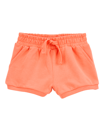 Baby Pull-On French Terry Shorts - Orange, 