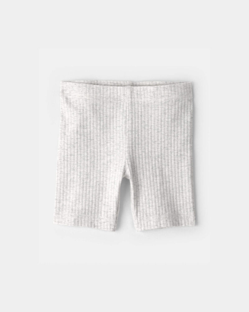 Tout-petit fille - Short de cycliste en tissu c&ocirc;tel&eacute; - Gris, image 1 sur 3 diapositives
