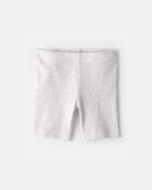 Tout-petit fille - Short de cycliste en tissu c&ocirc;tel&eacute; - Gris, image 1 sur 3 diapositives