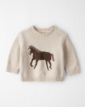 B&eacute;b&eacute; - Chandail en tricot de coton biologique &agrave; motif cheval, 