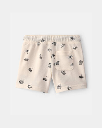 Toddler Boy Beach Shorts - Cream/Black, 