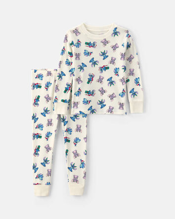 Tout-petit - Pyjama ajust&eacute; 2 pi&egrave;ces en 100 % coton &agrave; motif Stitch pour No&euml;l &ndash; Ivoire, 