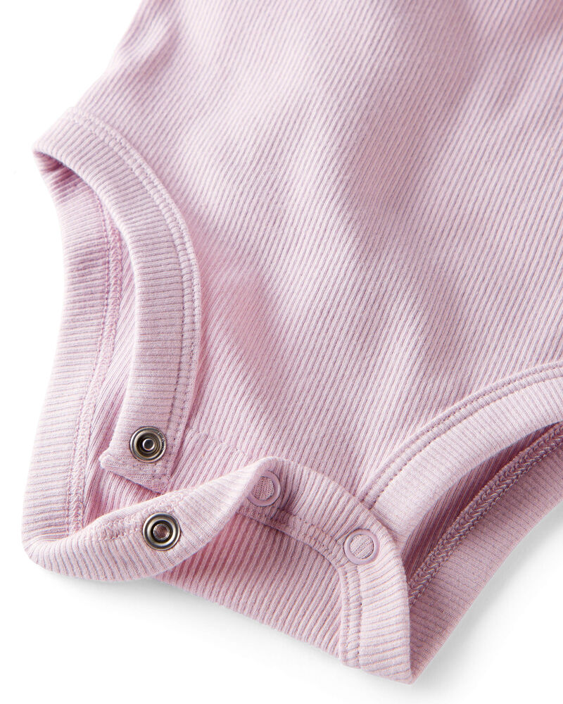 Baby Girl 3-Pack Organic Cotton Rib Bodysuits, image 2 of 6 slides