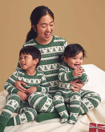 Adultes Pyjama 2 pi&egrave;ces en tricot gaufr&eacute; fait avec du coton biologique &agrave; motif jacquard , 