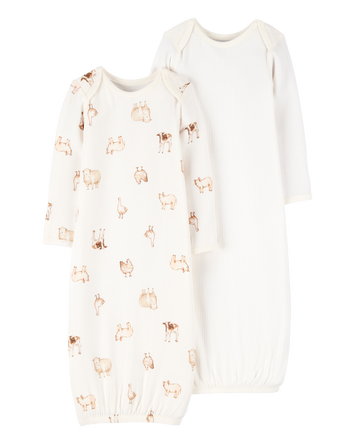 Baby 2-Pack PurelySoft Sleeper Gowns - Grey, 