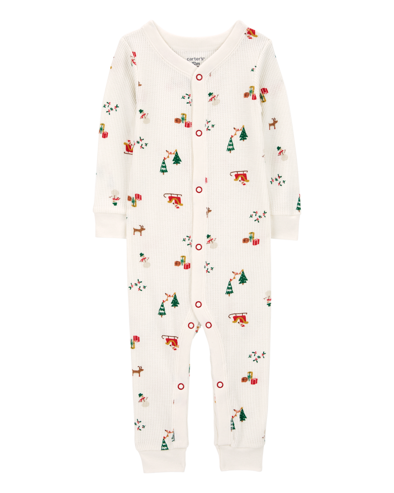 Baby 1 Piece Christmas Thermal Footless Pyjamas