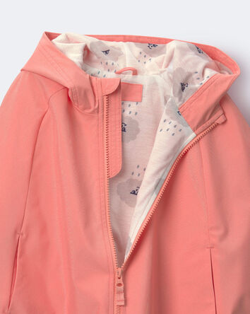 Toddler Girl Rain Poncho - Coral, 