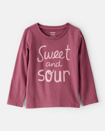 Toddler Girl Sweet & Sour Long-Sleeve Graphic Tee - Red, 