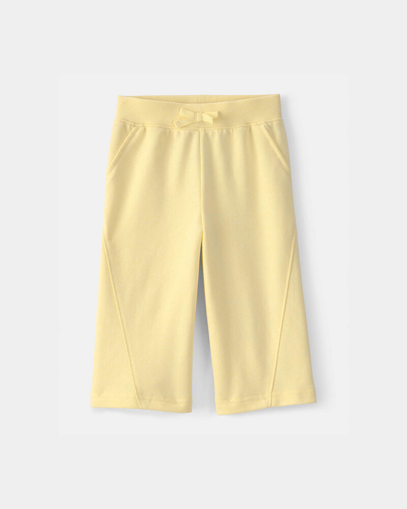 B&eacute;b&eacute; fille - Pantalon de sport &agrave; jambe large en jersey bouclette - Jaune, image 1 sur 3 diapositives