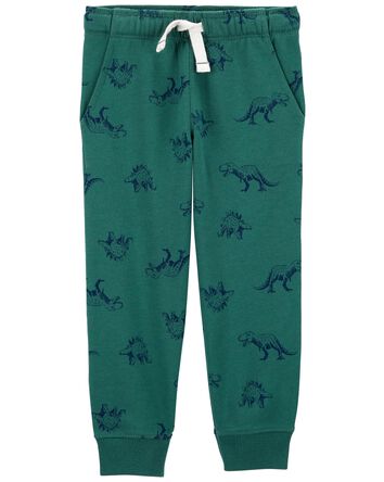 Dino Print French Terry Jogger Pants, 