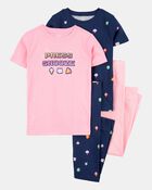 Girls 4-Piece Gamer Cotton Pyjamas, image 1 of 4 slides