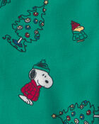 Toddler 2-Piece Snoopy Christmas Fleece Loose Fit Pyjama Set - Green, image 3 of 4 slides