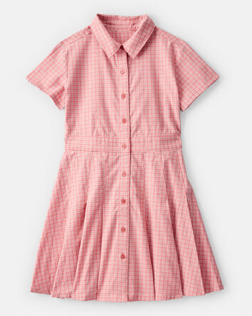 Kid Plaid Shirt Dress, 