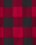 Baby Buffalo Check Fleece 2-Way Zip Sleeper - Red/Black, image 2 of 6 slides