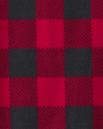 Baby Buffalo Check Fleece 2-Way Zip Sleeper - Red/Black, 