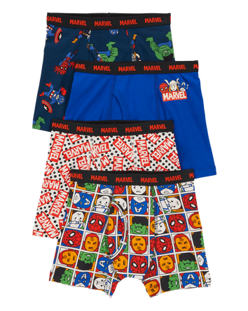 Kid 4-Pack Marvel Boxer Briefs Underwear, 
