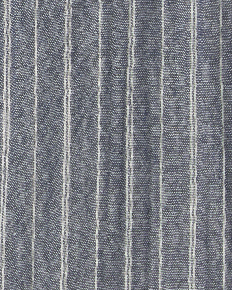 Baby Gauze Short-Sleeve Romper in Navy, image 3 of 4 slides