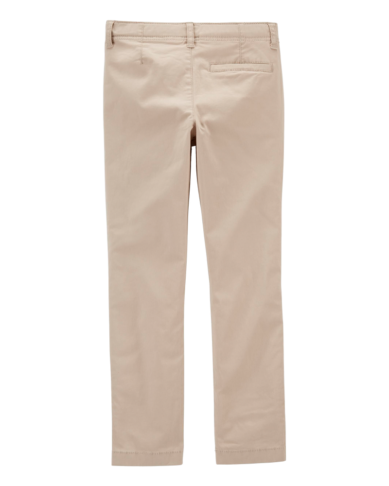 Gar&ccedil;ons - Pantalon chino ajust&eacute; en tissu extensible - Kaki, image 2 sur 3 diapositives