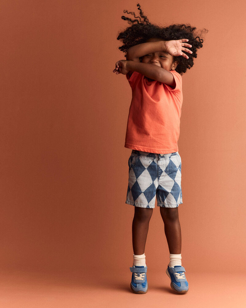 Tout-petit gar&ccedil;on - Bermuda &agrave; imprim&eacute; losange denim , image 5 sur 7 diapositives