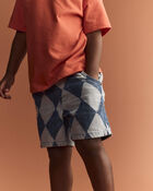 Toddler Boy Bermuda Short in Diamond Denim Print, image 1 of 7 slides