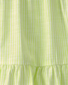 Toddler Girl Striped Tiered Dress - Green, image 3 of 4 slides