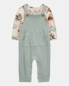 Baby Boy 2-Piece Long-Sleeve Tee & Thermal Coverall Set, image 1 of 6 slides