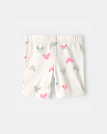 Toddler Girl Butterfly Bike Shorts - Ivory, 