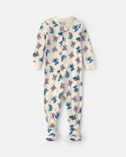 B&eacute;b&eacute; - Pyjama ajust&eacute; 1-pi&egrave;ce en 100&nbsp;% coton &agrave; fermeture &agrave; glissi&egrave;re double sens et pieds &agrave; motif Stitch de No&euml;l &ndash; Ivoire, image 1 sur 4 diapositives