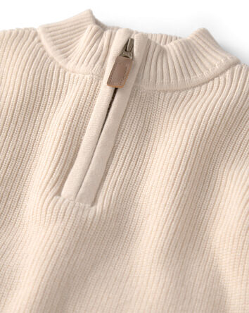 Baby Organic Cotton Zip-Up Jacket in Cream, 
