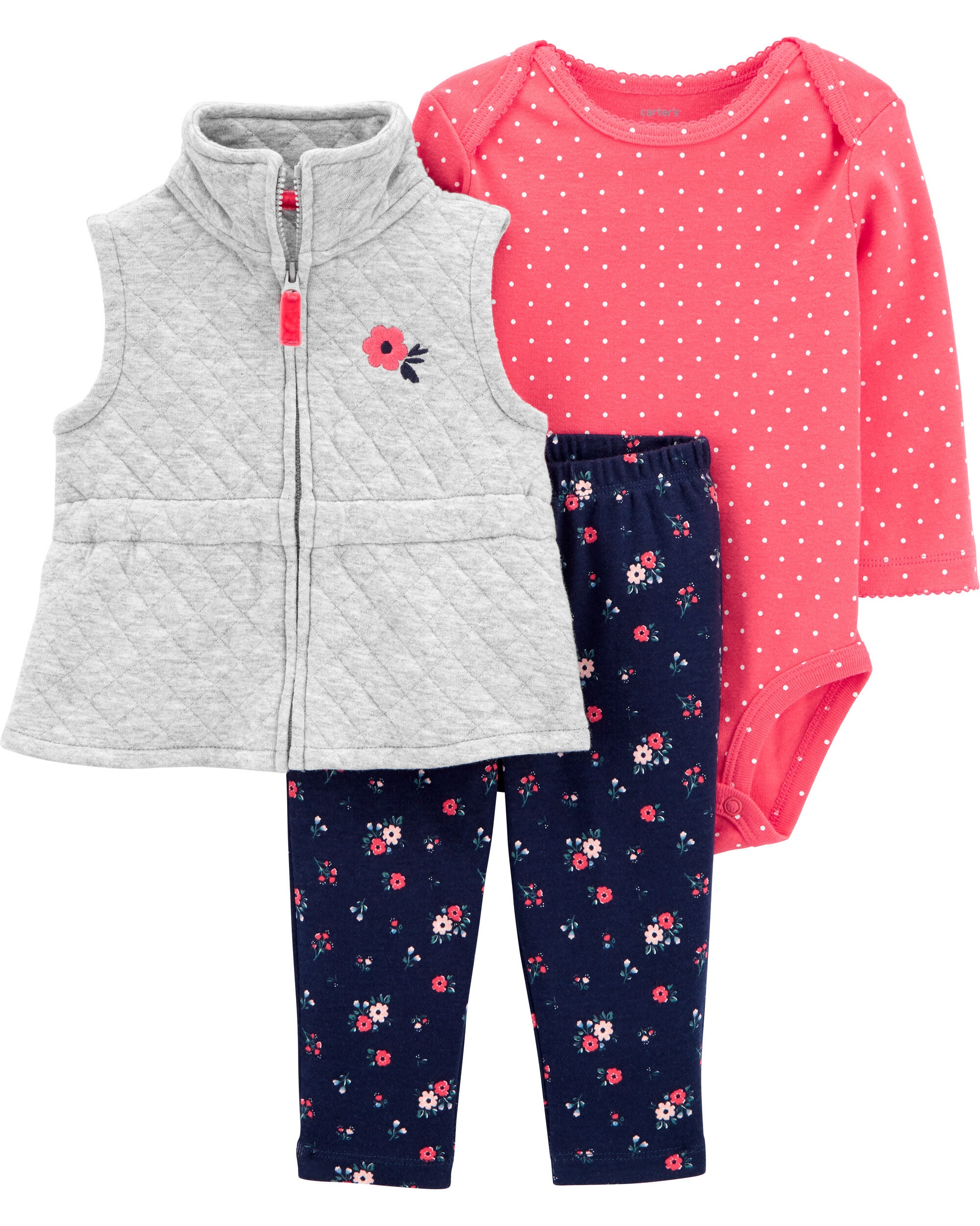 Carters baby girl vest on sale