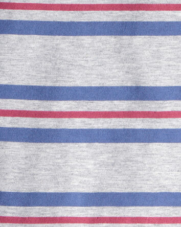 Tout-petit garçon - T-shirt henley rayé à manches courtes - Gris, 