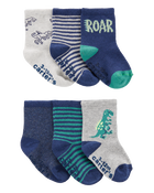 Baby 6-Pack Dinosaur Socks, image 1 of 3 slides