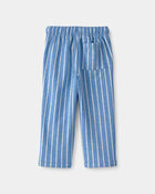 Toddler Striped French Terry Pants - Blue/White, image 3 of 5 slides