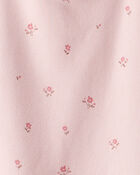 Girls French Terry Dress Made with Organic Cotton in Blush Petals Print, image 4 of 5 slides