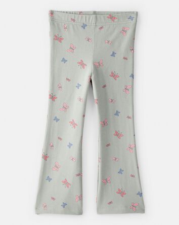 Toddler Girl Butterfly Flare Pull-On Stretch Leggings - Green, 