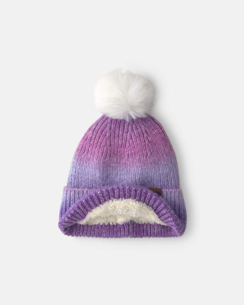 Filles - Tuque &agrave; pompon Lurex Kombi - Mauve, image 2 sur 3 diapositives