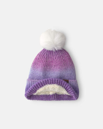Filles - Tuque &agrave; pompon Lurex Kombi - Mauve, 