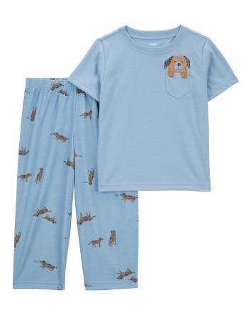 Toddler Dog Print Loose Fit 2-Piece Pyjamas - Blue, 