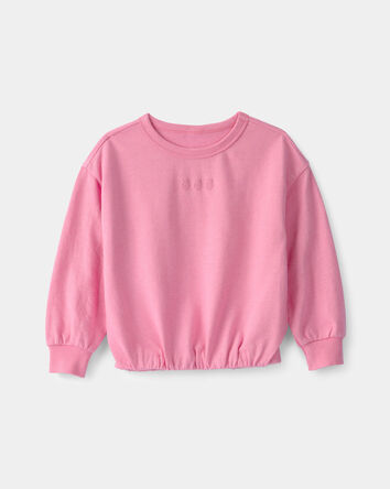 Tout-petit fille - Chandail en jersey bouclette, fraise - Rose, 