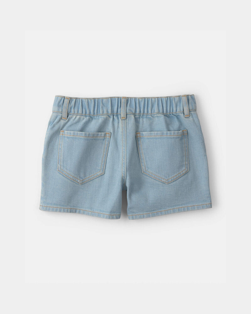 Filles - Short en denim &agrave; motif floral - D&eacute;lav&eacute; clair, image 2 sur 3 diapositives