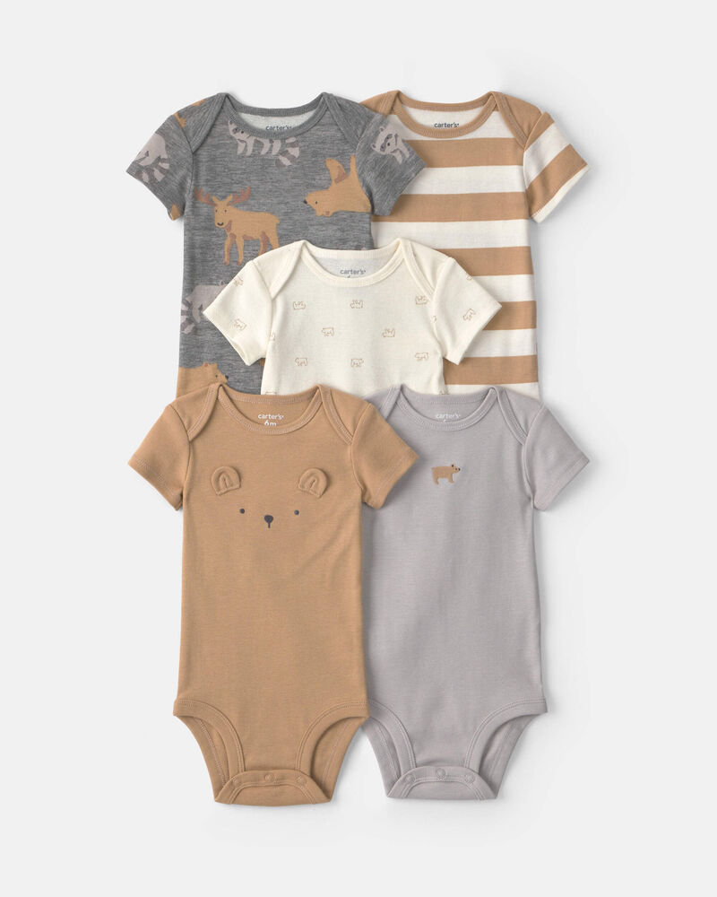 Baby Boy 5-Pack Bear Short-Sleeve Bodysuits, image 1 of 5 slides