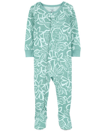 2-Way Zip Cotton Sleeper Pyjamas, 