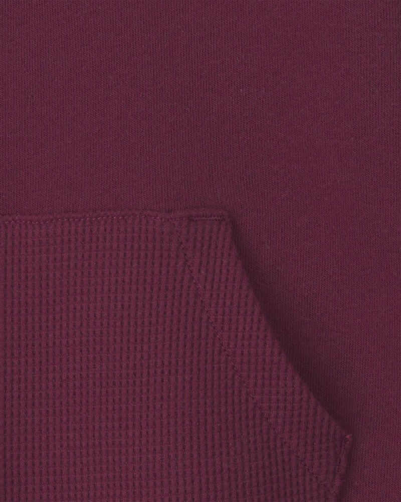 Toddler Boy Fleece Quarter-Zip Pullover Sweatshirt - Burgundy, image 2 of 3 slides