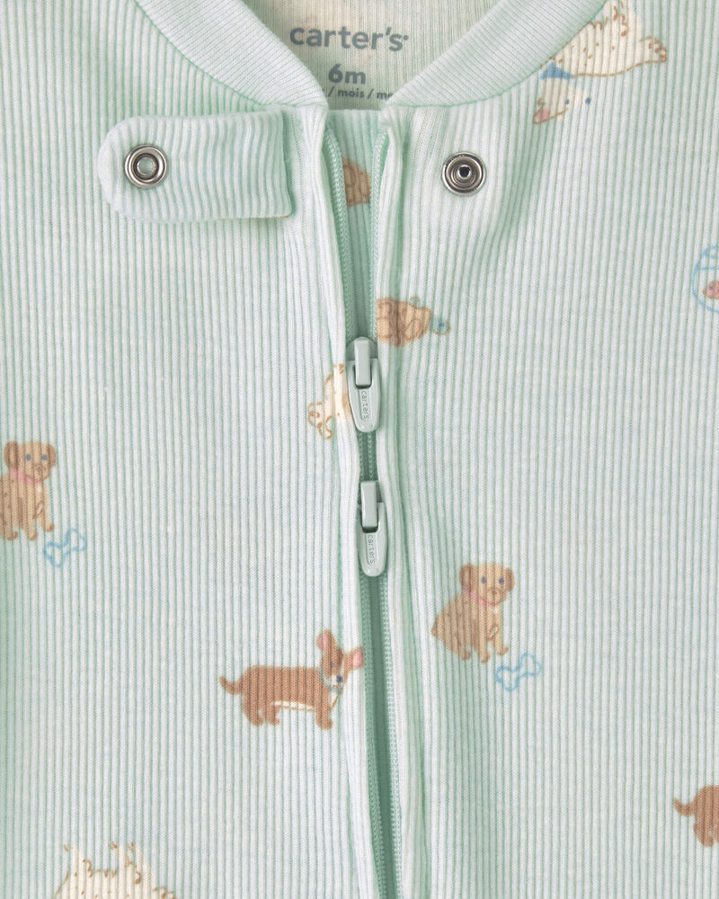 B&eacute;b&eacute; fille - Grenouill&egrave;re ajust&eacute;e &agrave; motif d&rsquo;animaux domestiques - Vert, image 3 sur 3 diapositives