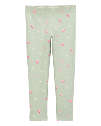 Baby Girl Floral Stretch Leggings - Green, 