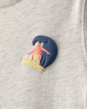 B&eacute;b&eacute; gar&ccedil;on - T-shirt &agrave; imprim&eacute; de surfeur - Gris, 