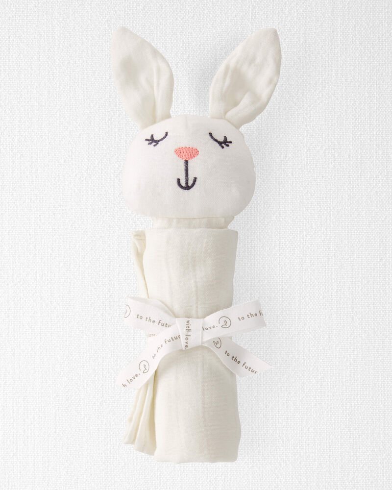 Baby Organic Cotton Muslin Bunny  Lovey, image 2 of 4 slides